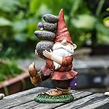 Ivy Home Outdoor Decorative Garden Statue,Gnome Carried Stones