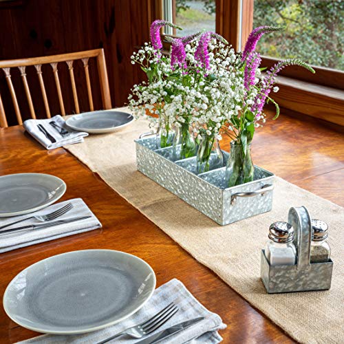 WH Walford Home Galvanized Metal Storage Tray Rustic Farmhouse Decor