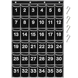 Eamay 36 Numbered Classroom Pocket Charts for Cell Phones and Calculators Holder Wall Door Mount Hanging Organizer
