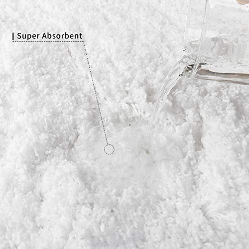 Sheepping Bath Rug Runner White Absorbent Long Bath Mat for Bathroom - Washable Non Slip Bath Mat Decorative Floor Mats Carpet for Bathroom - 59 x 20 inch
