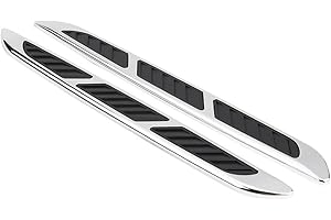 Fydun 2pcs Universal Hood Vent Air Intake Chrome Grille Side Scoop Hood Cover Car Exterior Grille Decorative Trim Sticker
