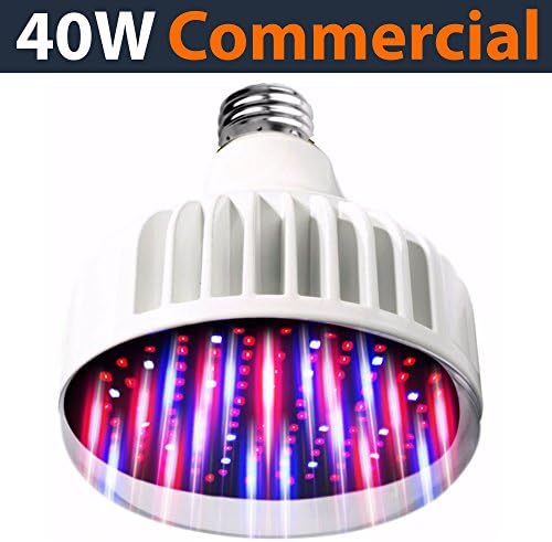 Lighting Labs Pro Grow Series - LED Grow Bulb - Real 40 Watt Output, Full Spectrum, Red and Blue tuned for maximum flowering, hydroponic indoor green house, E27, 120-277V, Clear Cover ...