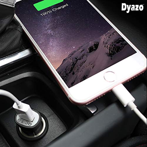 Dyazo-18-w-Invisible-Qc-Port-Rapid-car-Charger-Qualcomm-Quick-Charger-30-Fast-car-Charger-for-Mobiles-Tablets-with-Free-3-in-1-Cable Dyazo Dz 1002 18 W Single Port Car Charger for Mobiles and Tablets with USB Cable - Black