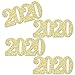 Gold Glitter 2021 - No-Mess Real Gold Glitter Cut-Out Numbers - 2021 New Year's Eve or Chinese New Year Party Confetti - Set of 24