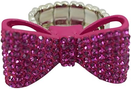 Kawaii Lolita Cute Pink Crystal Bow Fashion Ring