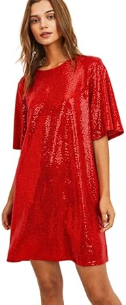 red holiday gown