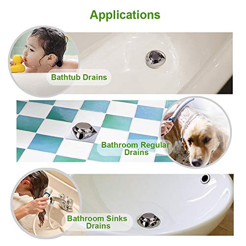 Betheaces Drain Hair Catcher Bathtub Hair Trap Stainless Steel Shower Drain Strainer Sink Cover Protector Plug Fast Water Anti-Rust No Mold Support Drain Sizes from 1.35''to 1.75'' (Gun-color)(2 Pack) - Thumbnail 2
