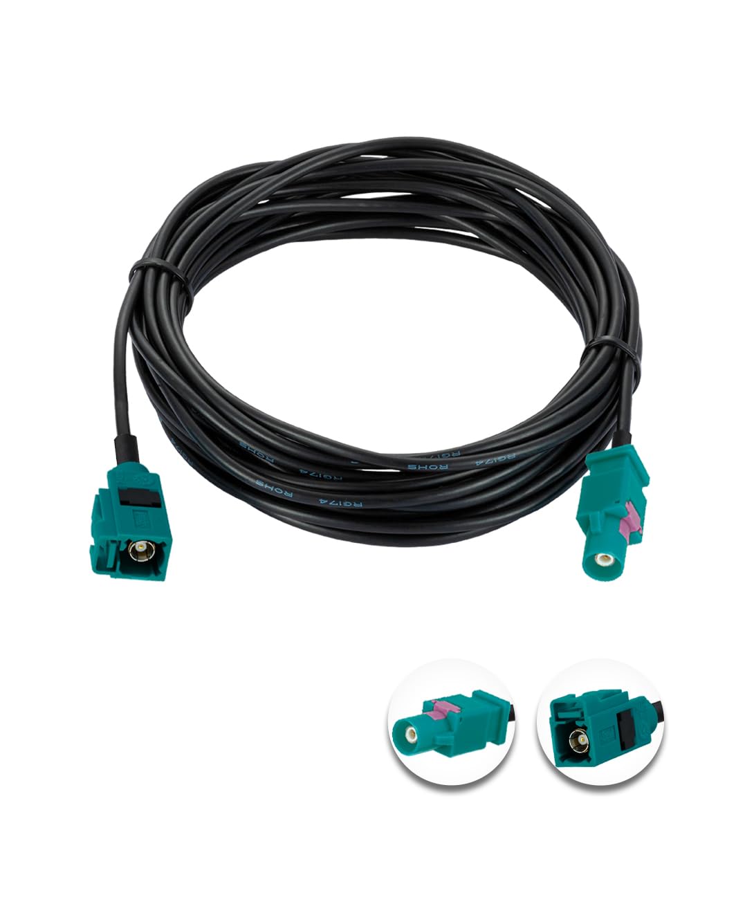Vecys Fakra Z Cable Fakra Z Male to Fakra Z Female RF Coax Cable 16.4ft/5m Fakra Z Female to Male Vehicle Car Antenna Extension Cable RG174 for Car Stereo GPS Navigation