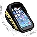 Allnice Bike Bag, Waterproof Touch Screen Bike Handlebar Bag Mountain Road MTB Bicycle Front Phone Frame Bag Holder iPhone 7 Plus 6s 6 Plus/Samsung Galaxy Note 2 Cellphone Below 5.5Inch (Red) (Gold)