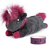 corimori 1845 Plush Pencil Case, Makeup Pouch Boys / Girls Ruby The Punk Unicorn, Black-Pink