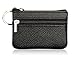 DukeTea Small Leather Zipper Change Purse Coin Wallet with Keychain
