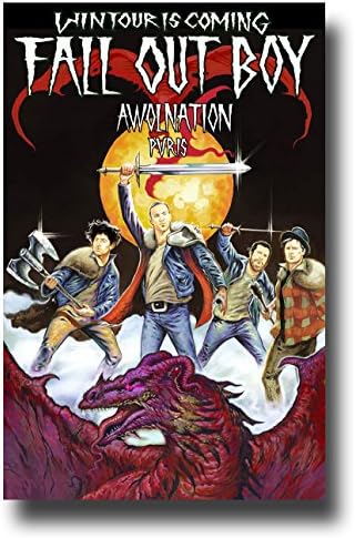 Fall Out Boy Poster Concert Promo 11 x 17 inches FOB with Awolnation and Pvris Wintour