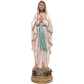8" Our Lady of Lourdes Statue | Beautiful Christian Home Decor | Great Catholic Gift for First Holy Communion, Confirmation,