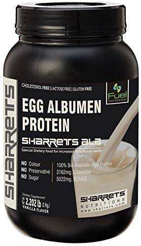 Sharrets Egg White Albumen Protein Powder, 2.2 lbs Vanilla Flavored, Protein Powder for Women Men Adults Athletes Bodybuilding Beginners Boys Girls Family, Halal Certified - Non GMO, Gluten Dairy Free