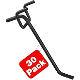 Pegboard Hooks Accessories 30pcs 4inch Metal Peg Board Tool Hangers (Black) | 1/8" 1/4" Pegboard Accessories Organizers, Heavy Duty Metal Hooks, Steel Shelving Racks for Hanging Tools Supplies Display