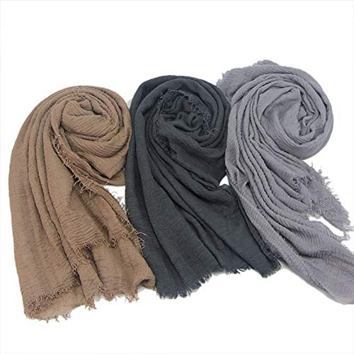 Zhengpin Muslim Islam Headscarf Hijabs Cap for Women Cotton Hijabs Scarves Cape (3Pcs)