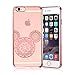 DECO FAIRY Compatible with iPhone XR, Rose Gold Shiny Mouse Inspired Mandala Zen Tangle Cartoon Pattern Rubber Slim Fit Silicone TPU Case Cover