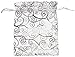 50 Organza Gift Bags (White with Silver Details, 4.5x6) by ximico