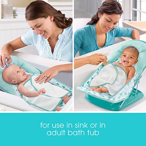 Summer Baby Bather Folding Bath Sling With Warming Wings (Green Triangle) Bath Support for Use