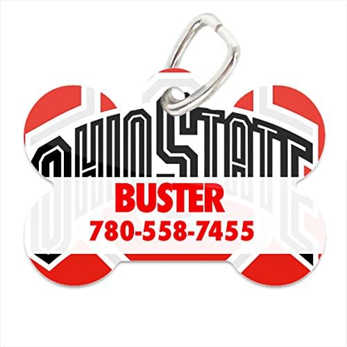 NCAA Ohio State buckeyes Custom Pet ID Tag with Personalized Name &amp; Phone Number for Dogs &amp; Cats