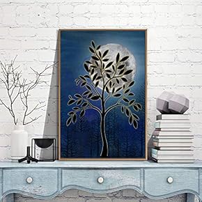 Framed Canvas Wall Art for Living Room, Bedroom Moon Canvas Prints for Modern Home Decoration Ready to Hang - 16"x24" inches