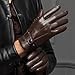 Men's Warm Lambskin Genuine Leather Gloves For Men Winter Driving Brown L