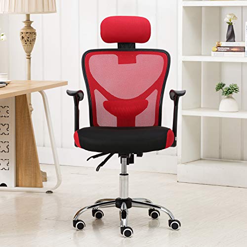 HOMEFUN Ergonomic Mesh Office Chair, Adjustable Computer Desk Chair with Headrest Comfortable