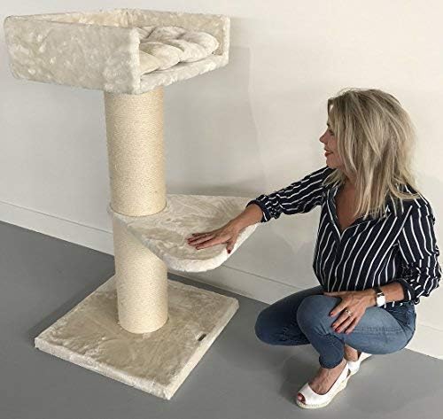 Cat Tree For Large Cats Maine Coon Lounge Beige Xxl Extra Big Breed Scratch Post And Adult Towers Furniture Scratcher Activity Centre Amazon Co Uk Pet Supplies