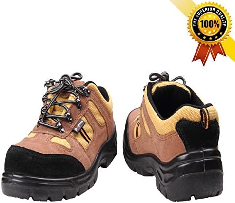 Mildness New Fashionable & Multifunction Safety Work Shoes(10, Brown with Yellow)