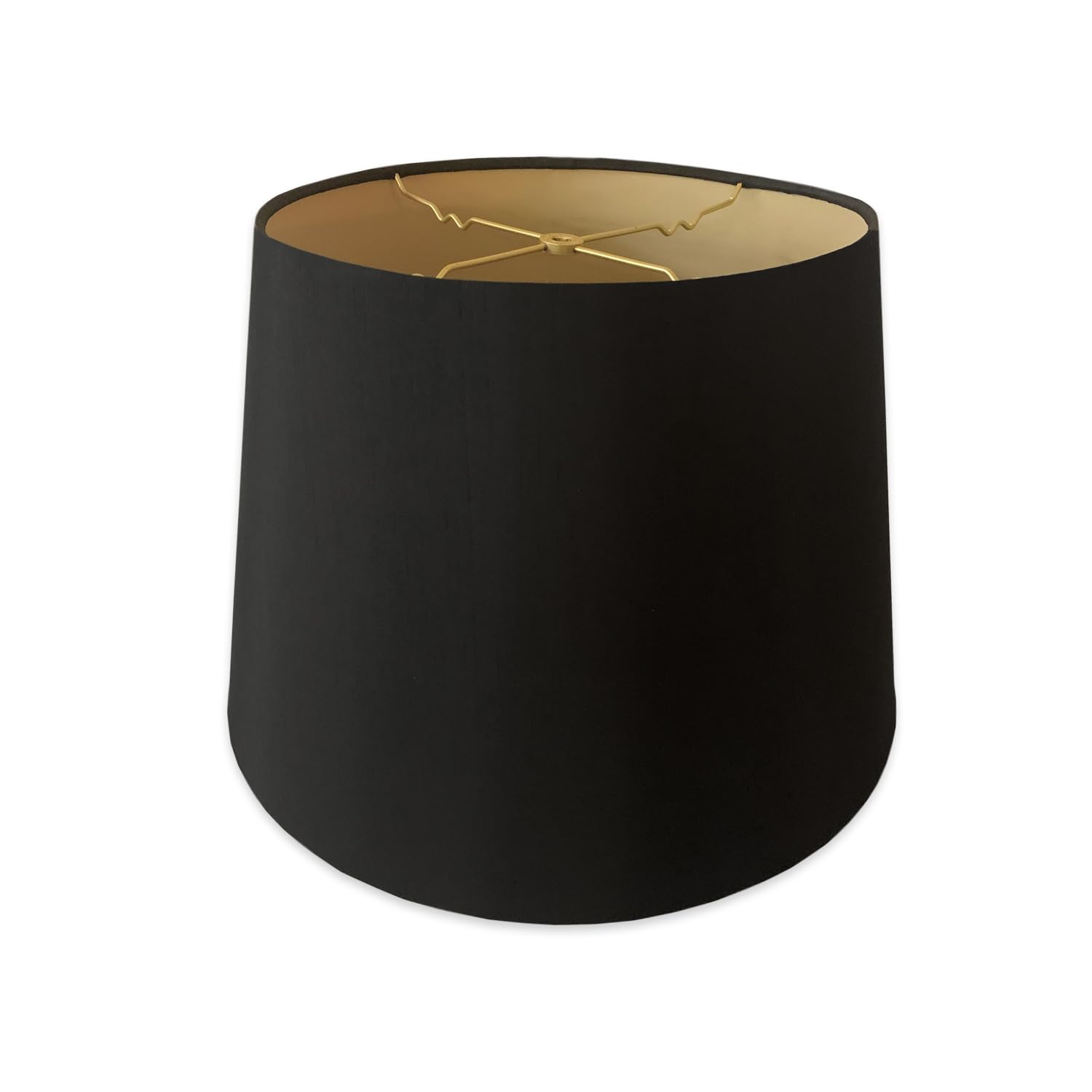 Royal Designs Tapered Shallow Drum Hardback Lamp Shade, Black, 13 x 18 x 12