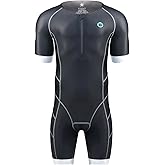 Mens Pro Trisuit Short Sleeve Triathlon Suit Best for Swimming Racing Tri Suit