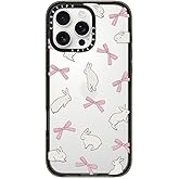 CASETiFY Impact Case for iPhone 16 Pro Max [Slim / 8.2 ft. 4X Military Grade Drop Protection/Wireless Charging Compatible] - Rabbit Ribbon - Clear Black