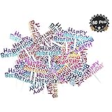Warm party Colourful Happy Birthday Cupcake Picks Cake Toppers,Pack of 50