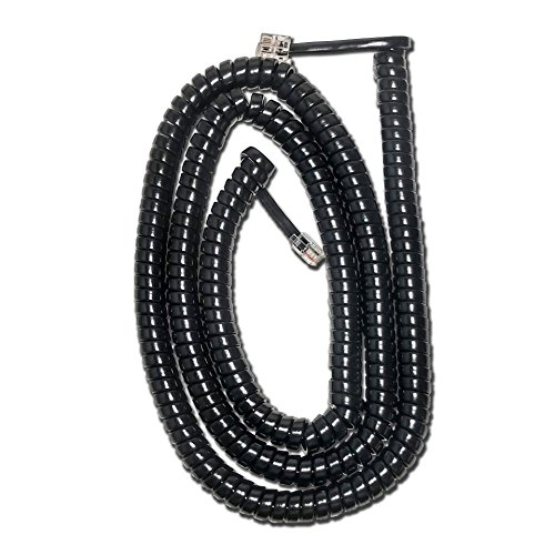 24ft Replacement Handset Curly Cord Black