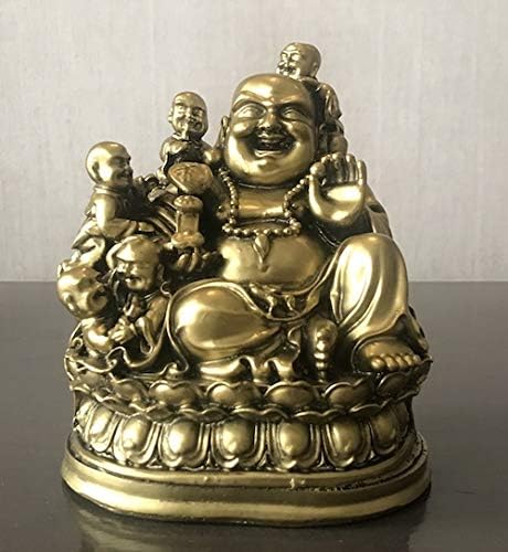 Petrichor Fengshui Laughing Buddha Sitting with Children Buddha (6.5 Inches)