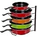 SONGMICS Pan Organizer Rack Holder for Kitchen Cabinet Pantry Frying Pan & Skillet Storage Brown UKPR01K