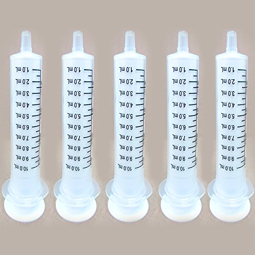 5 Disposable Syringes 10ml Clear Plastic Oral Medicine Injector No Needle Empty