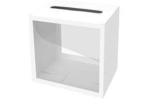 SietDESEO White Card Box for Party with Clear Window Box for Cards Receiving for Wedding Birthday Graduation Baby Shower Decorations Raffle Ticket Box