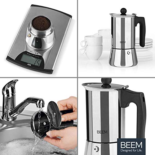 BEEM ESPRESSOMAKER Espressokocher - 4 Tassen | Herdkocher | Induktion | Edelstahl | Espresso - Kanne | Mokkakanne… – Bild 3