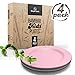 Shopper Goods Bamboo Plates 4 Pack, Bamboo Dinnerware, Eco-Friendly Dinnerware Set, BPA Free (Multiple Colors), Bamboo Fiber Plates for Healthy Dining