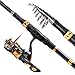 Sougayilang Telescopic Fishing Rod Reel Combos Portable Fishing Pole with Spinning Reel Fishing Carrier Bag for Travel Saltwater Freshwater Fishing（2.4M/7.87Ft）