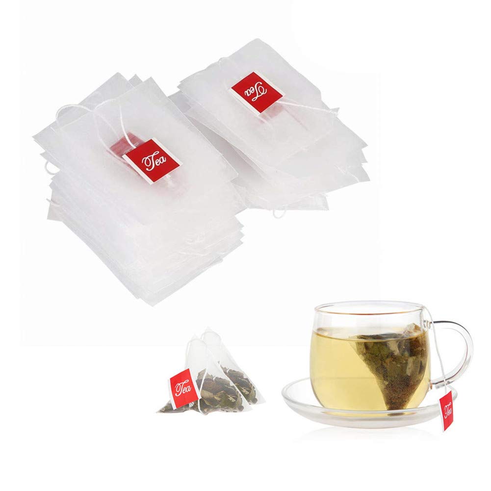 Yosoo 100Pcs Nylon Empty Tea Infuser Bags Herb Spice Filter Tea Strainer Bags With Drawstring