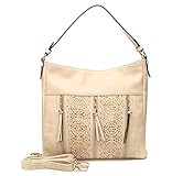 MKF Collection Adalaya Designer Crossbody Hobo Bag by Mia K. Farrow (Beige)