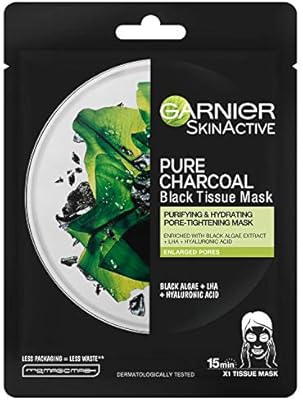 Download Garnier Charcoal And Algae Purifying And Hydrating Face Sheet Mask For Enlarged Pores 28g Amazon Co Uk Beauty PSD Mockup Templates