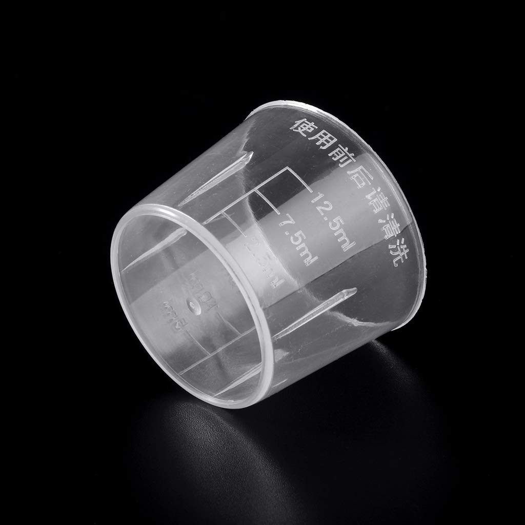 S-TROUBLE 10Pcs 15ml Clear Plastic Measuring Cup Graduated Measure Beaker Measuring Medicine Cups For Lab