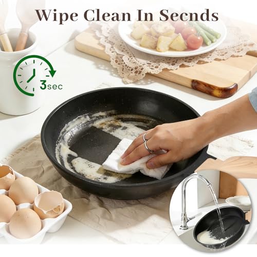 Colourcoco Pots and Pans Sets - 21 Pieces Non Stick Granite Coating Pans with Handles & Lids, Induction-Compatible Cooking Set with Utensils, Pads and Stockpot, Oven Safe