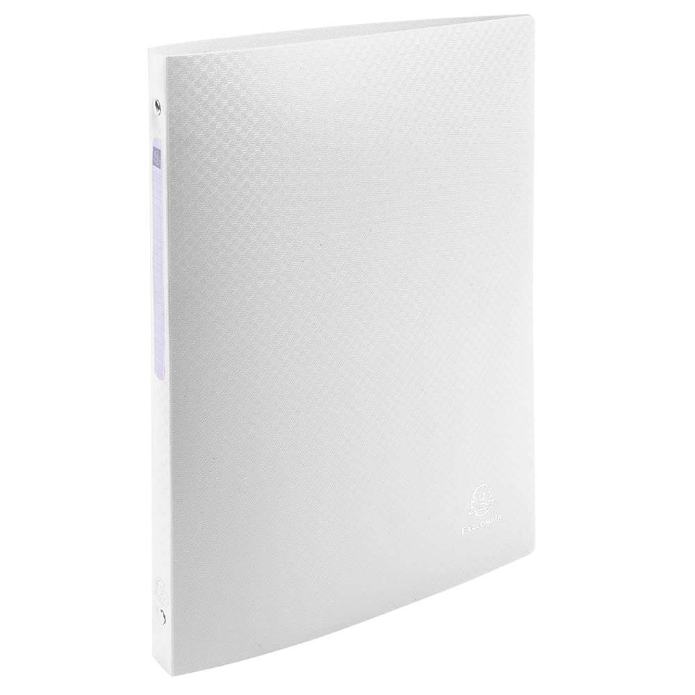 Exacompta - ref. 51185E - 1 flexible binder with OPAK label - 4 round rings, diameter 15 mm - Spine 20 mm - External dimensions: 32 x 25 cm - A4 file format - Colour: white