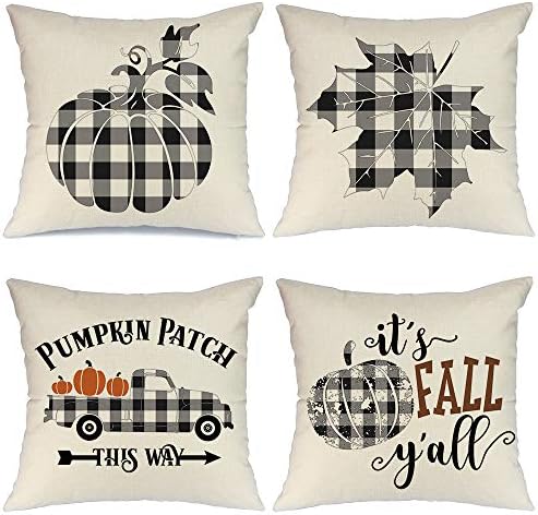 AENEY Fall Pillow Covers 18x18 inch Set 