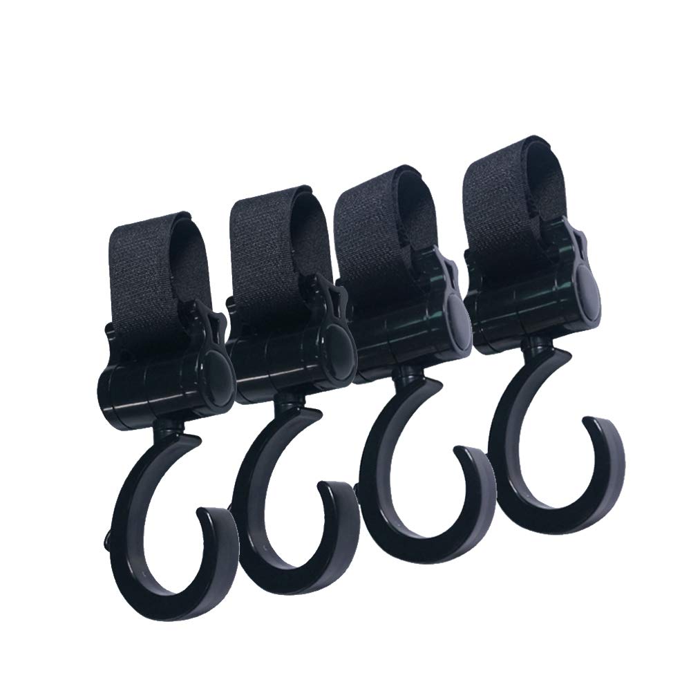 Viwavee Kinderwagenhaken, hartvorm klittenbandhaak, kinderwagen voor luiertas, handtassen, hangzakken, rugzakken, portemonnees. Kinderwagen accessoires, universele pasvorm. (2 stuks