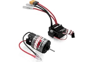 GLOBACT 550 Brushed Motor 12T and 80A ESC Brushed Motor ESC Combo ESC Dual Mode BEC 5A 7.4V/6.4V for 1/10 RC Truck Car Slash 2WD 4×4 Arrma Granite Senton Typhon 4×4 Redcat Axial HPI(XT60 Plug)
